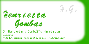 henrietta gombas business card